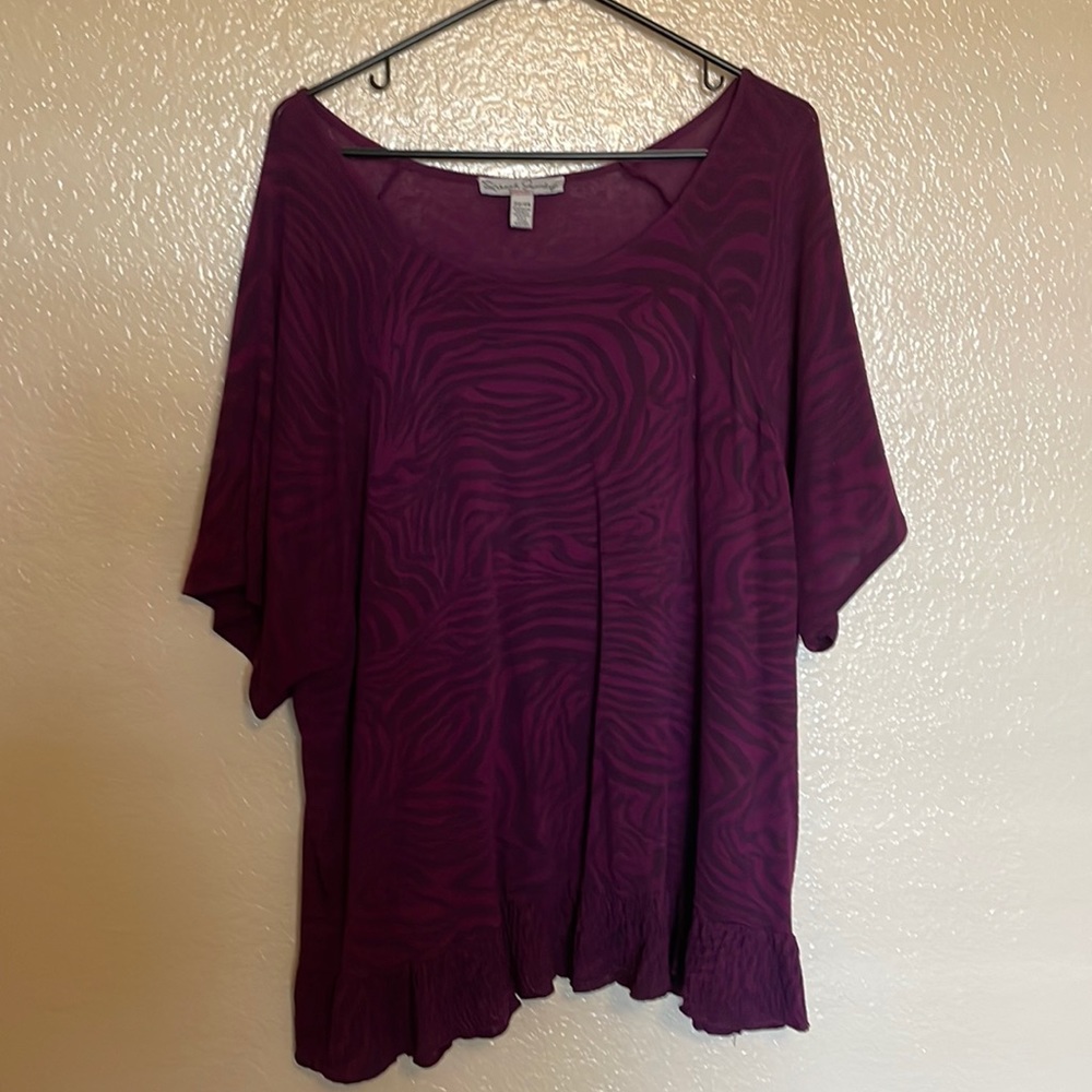 Burgundy/purple dress shirt.